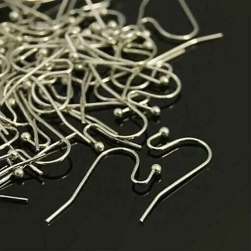 925 Sterling Silver Plated Minimalist Open Loop Earring Hooks Findings 10 pcs
